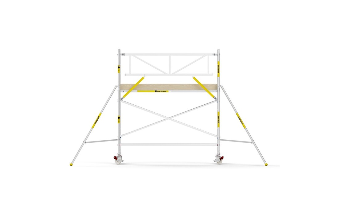Panthera PRO 90x305 4,2m werkhoogte met enkele voorloopleuning carbon vloer
