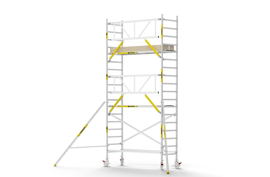 Panthera PRO 90x245 6,2m werkhoogte met enkele voorloopleuning carbon vloer