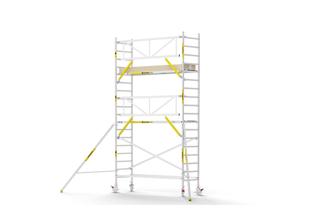 Panthera PRO 90x305 6,2m werkhoogte met enkele voorloopleuning carbon vloer