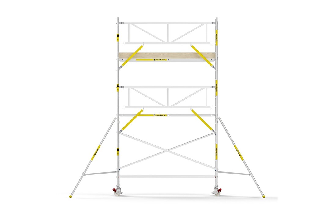 Panthera PRO 90x305 6,2m werkhoogte met enkele voorloopleuning carbon vloer