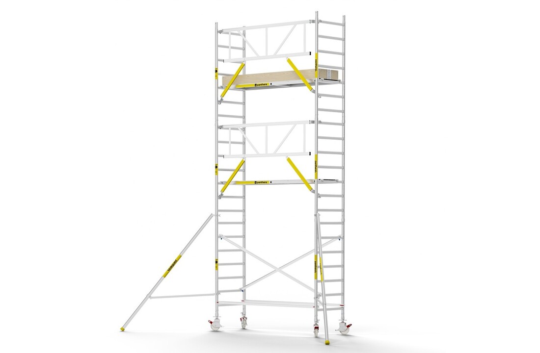 Panthera PRO 90x245 7,2m werkhoogte met enkele voorloopleuning carbon vloer
