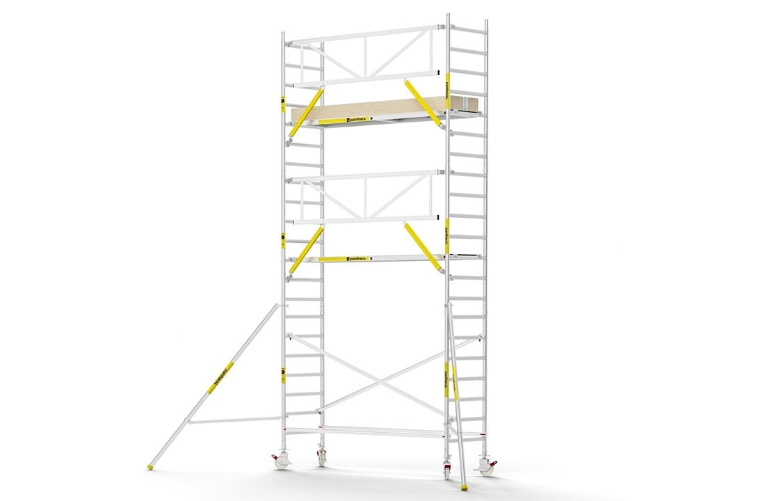 Panthera PRO 90x305 7,2m werkhoogte met enkele voorloopleuning carbon vloer