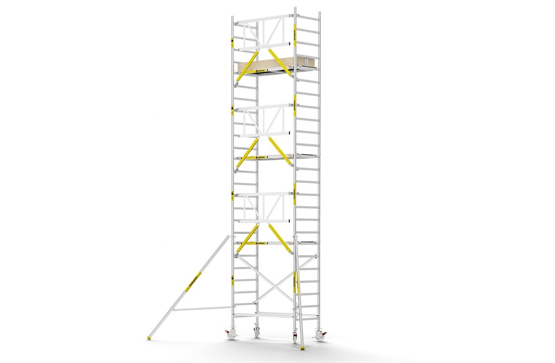 Panthera PRO 90x185 8,2m werkhoogte met enkele voorloopleuning carbon vloer