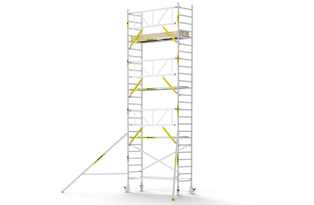Panthera PRO 90x245 8,2m werkhoogte met enkele voorloopleuning carbon vloer