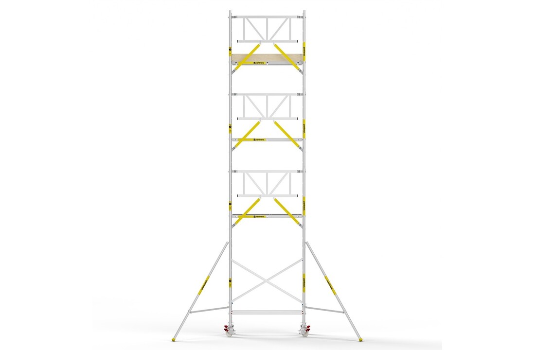 Panthera PRO 90x185 9,2m werkhoogte met enkele voorloopleuning carbon vloer
