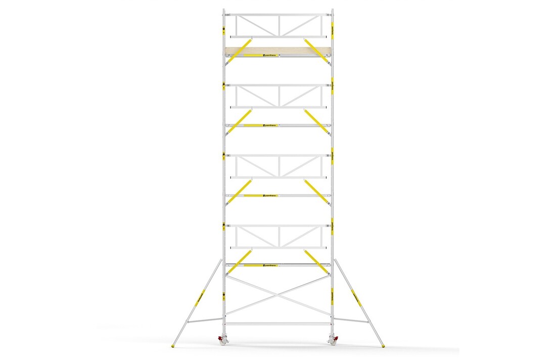 Panthera PRO 90x305 10,2m werkhoogte met enkele voorloopleuning carbon vloer