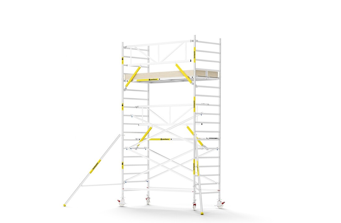 Panthera PRO 135x305 6,2m werkhoogte met enkele voorloopleuning carbon vloer