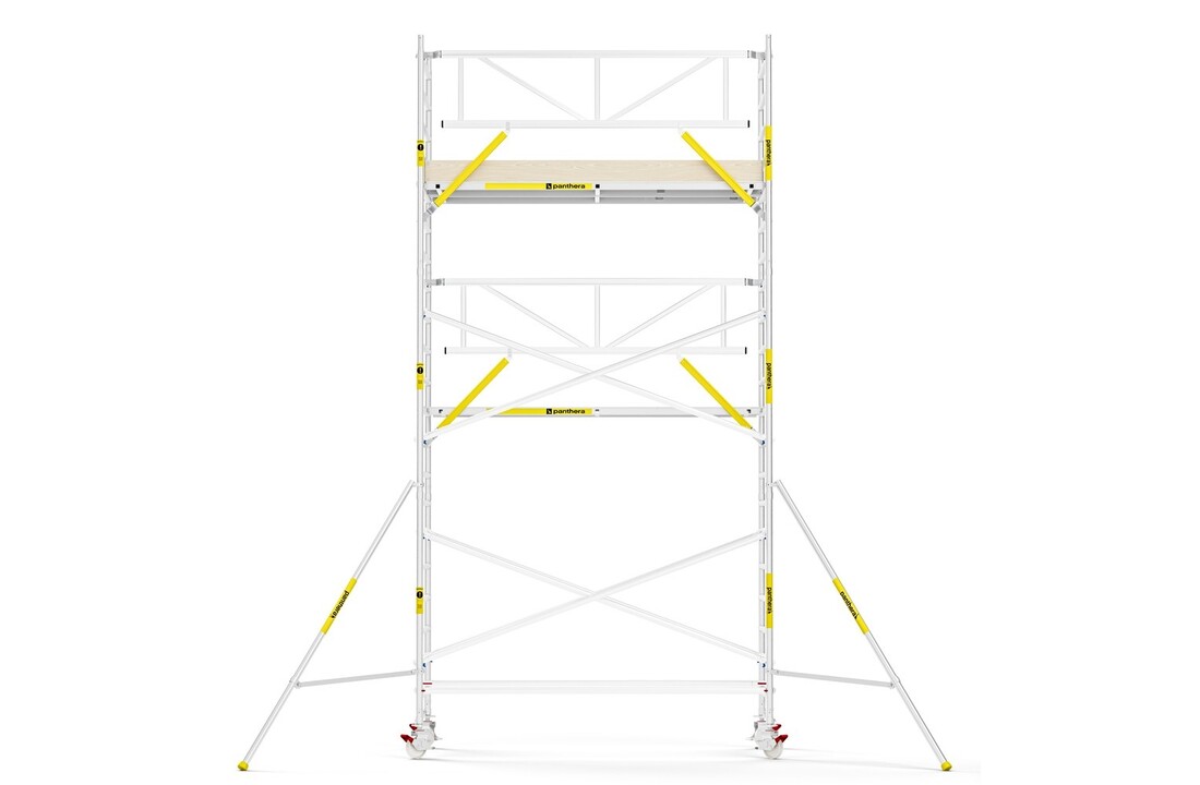 Panthera PRO 135x305 7,2m werkhoogte met enkele voorloopleuning carbon vloer
