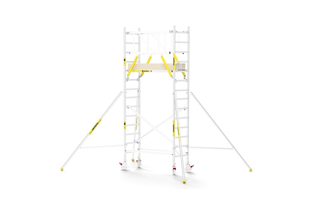 Panthera PRO 75x185 5,2m werkhoogte met dubbele voorloopleuning carbon vloer