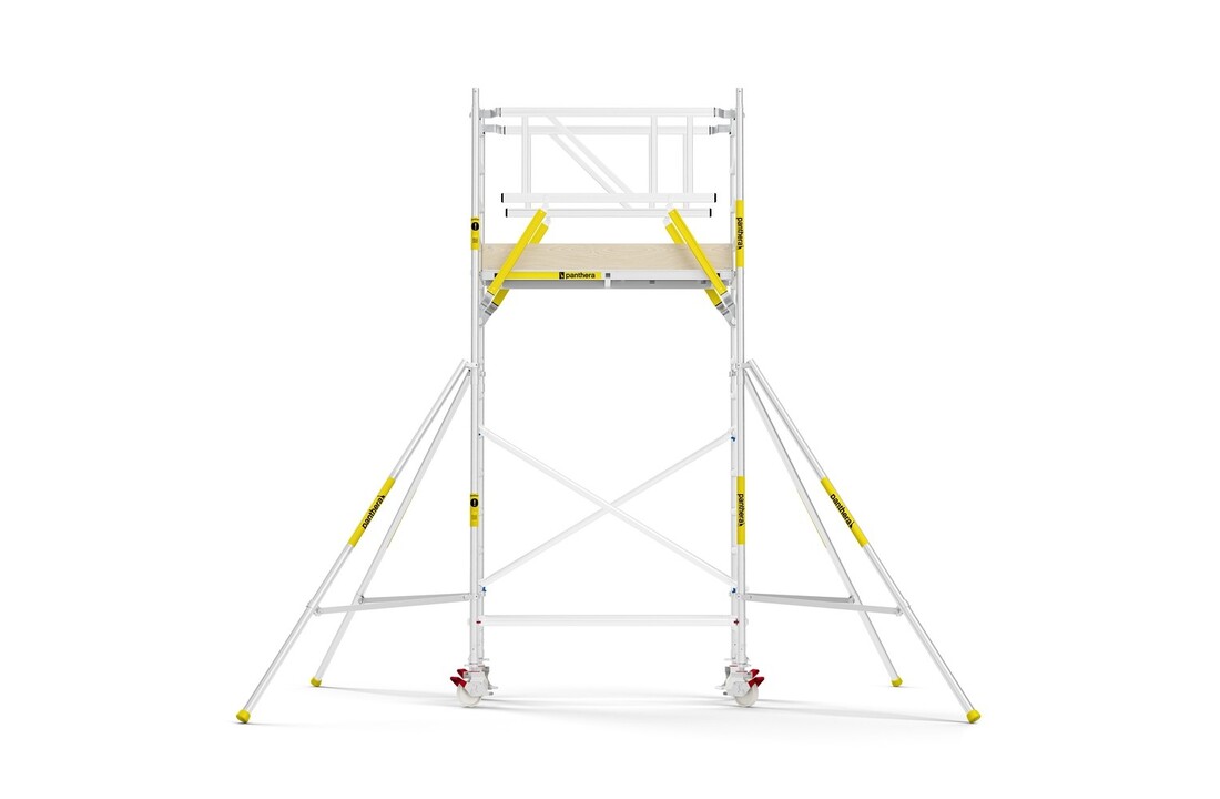 Panthera PRO 75x185 5,2m werkhoogte met dubbele voorloopleuning carbon vloer