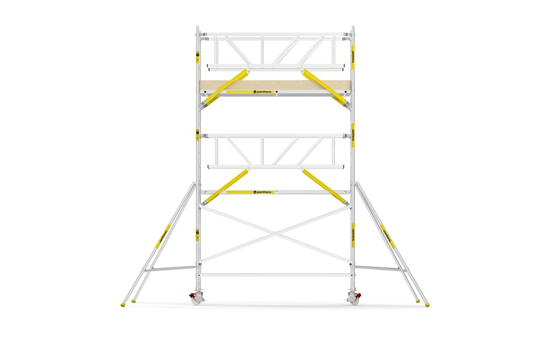 Panthera PRO 135x305 6,2m werkhoogte met dubbele voorloopleuning carbon vloer