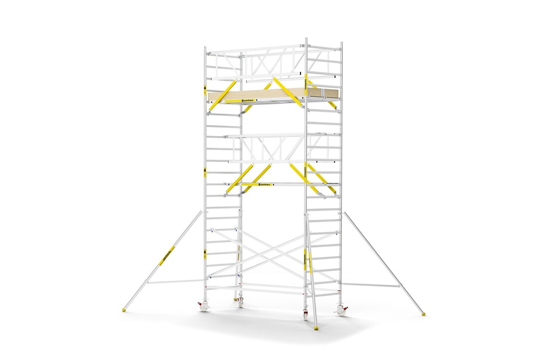 Panthera PRO 135x305 7,2m werkhoogte met dubbele voorloopleuning carbon vloer