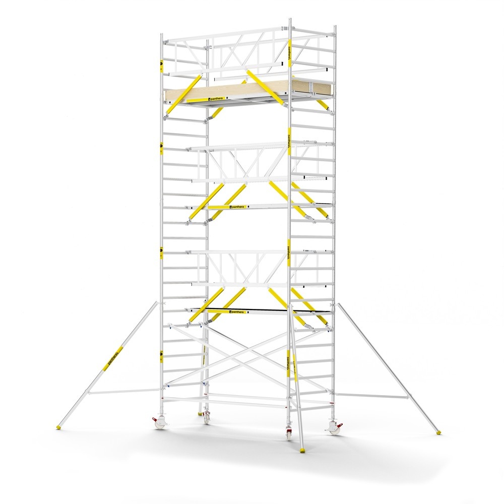 Panthera PRO 135x305 8,2m werkhoogte met dubbele voorloopleuning carbon vloer