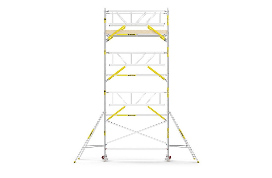 Panthera PRO 135x305 8,2m werkhoogte met dubbele voorloopleuning carbon vloer