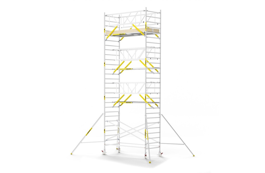 Panthera PRO 135x305 9,2m werkhoogte met dubbele voorloopleuning carbon vloer