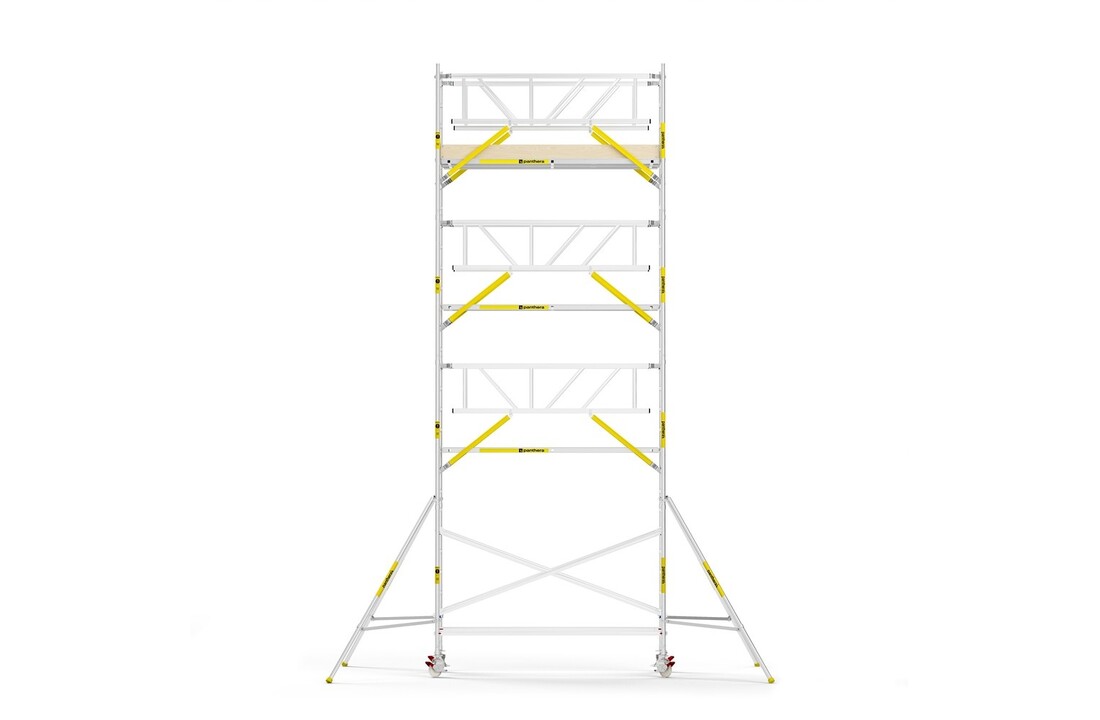 Panthera PRO 135x305 9,2m werkhoogte met dubbele voorloopleuning carbon vloer
