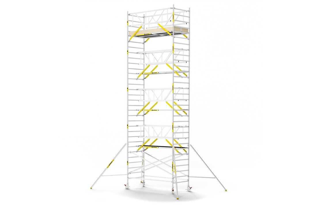 Panthera PRO 135x305 10,2m werkhoogte met dubbele voorloopleuning carbon vloer
