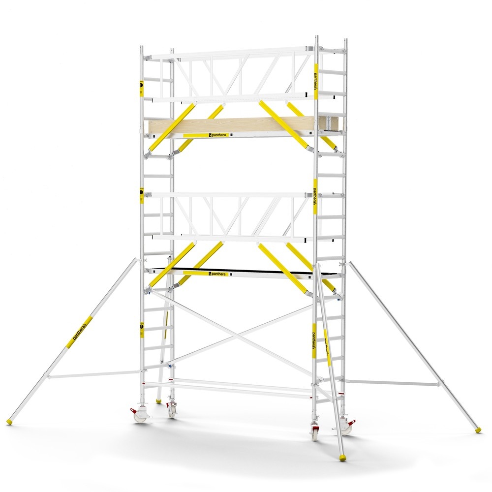 Panthera PRO 75x305 6,2m werkhoogte met dubbele voorloopleuning carbon vloer