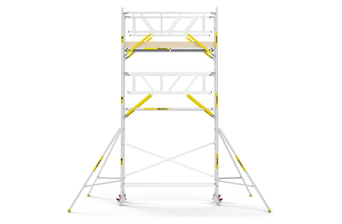 Panthera PRO 75x305 7,2m werkhoogte met dubbele voorloopleuning carbon vloer