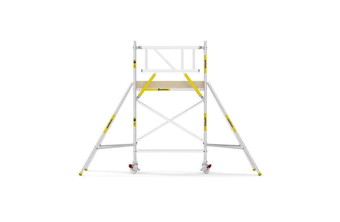 Panthera PRO 90x185 4,2m werkhoogte met dubbele voorloopleuning carbon vloer