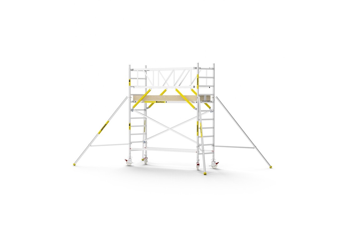 Panthera PRO 90x305 4,2m werkhoogte met dubbele voorloopleuning carbon vloer