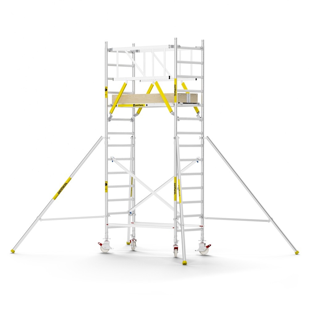 Panthera PRO 90x185 5,2m werkhoogte met dubbele voorloopleuning carbon vloer