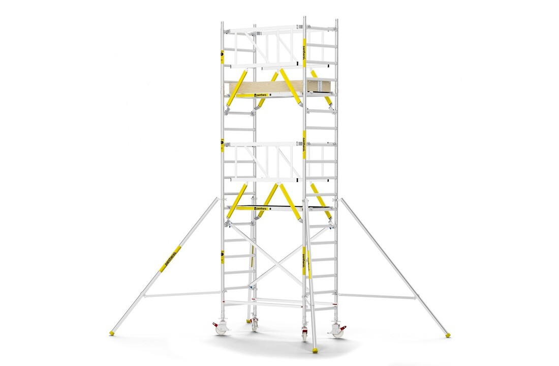 Panthera PRO 90x185 6,2m werkhoogte met dubbele voorloopleuning carbon vloer