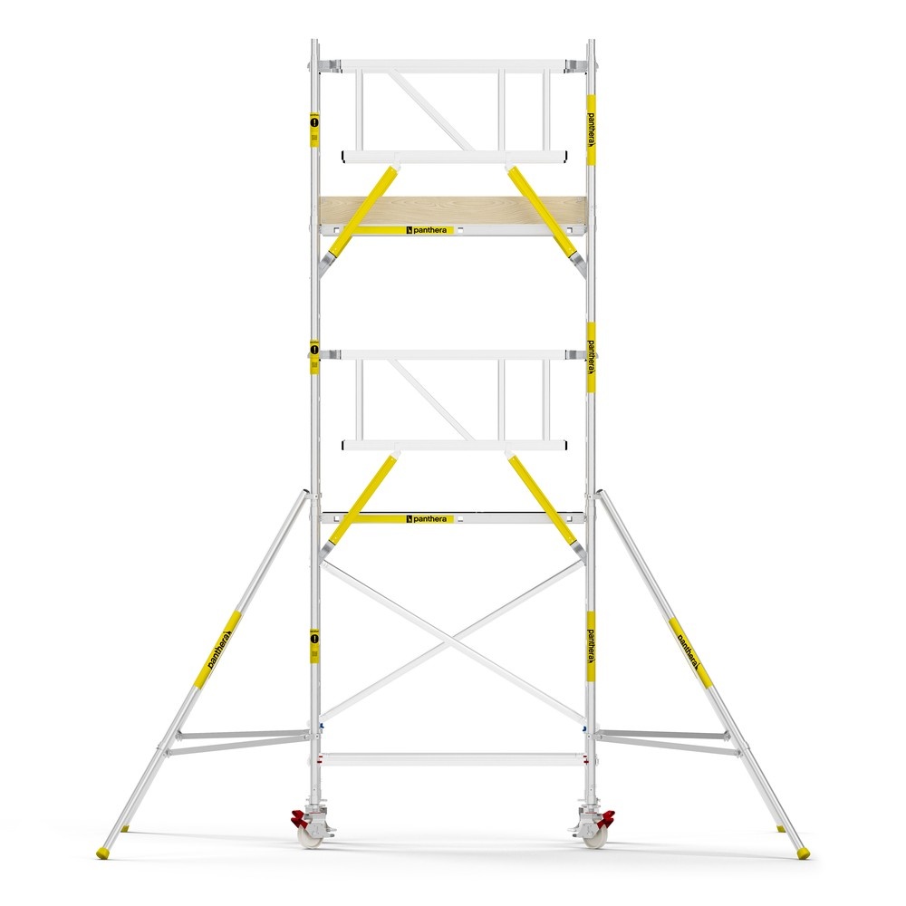 Panthera PRO 90x185 6,2m werkhoogte met dubbele voorloopleuning carbon vloer