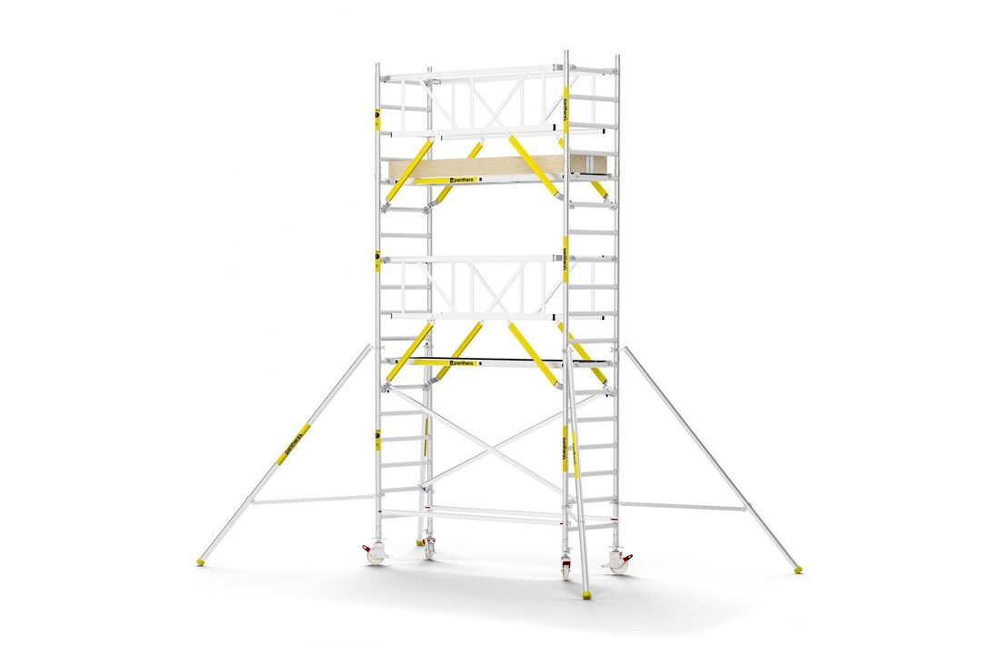 Panthera PRO 90x245 6,2m werkhoogte met dubbele voorloopleuning carbon vloer