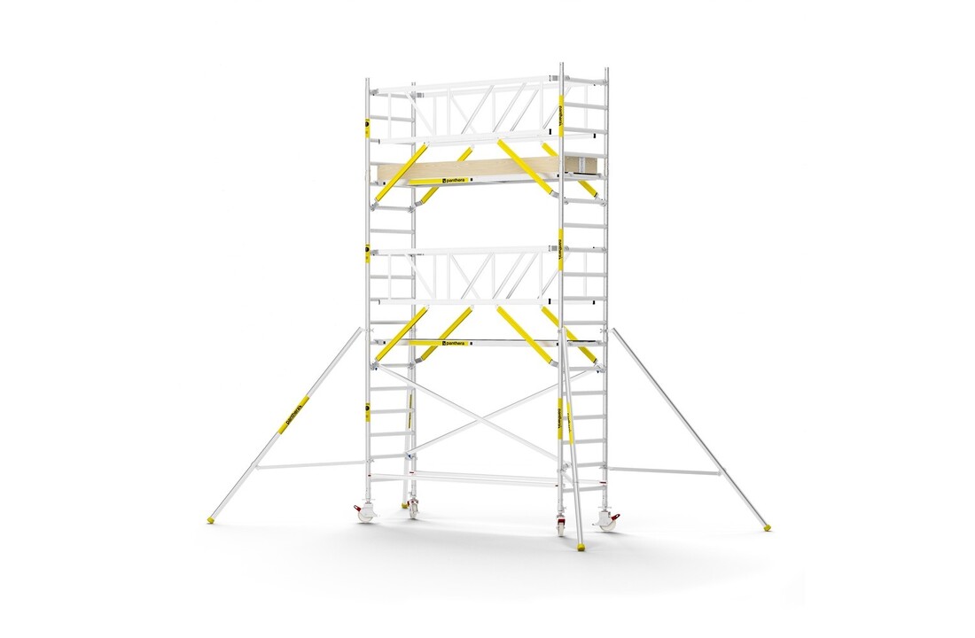 Panthera PRO 90x305 6,2m werkhoogte met dubbele voorloopleuning carbon vloer