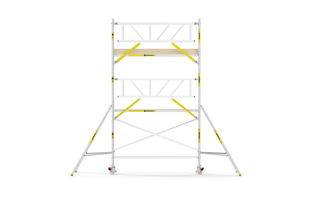 Panthera PRO 90x305 6,2m werkhoogte met dubbele voorloopleuning carbon vloer