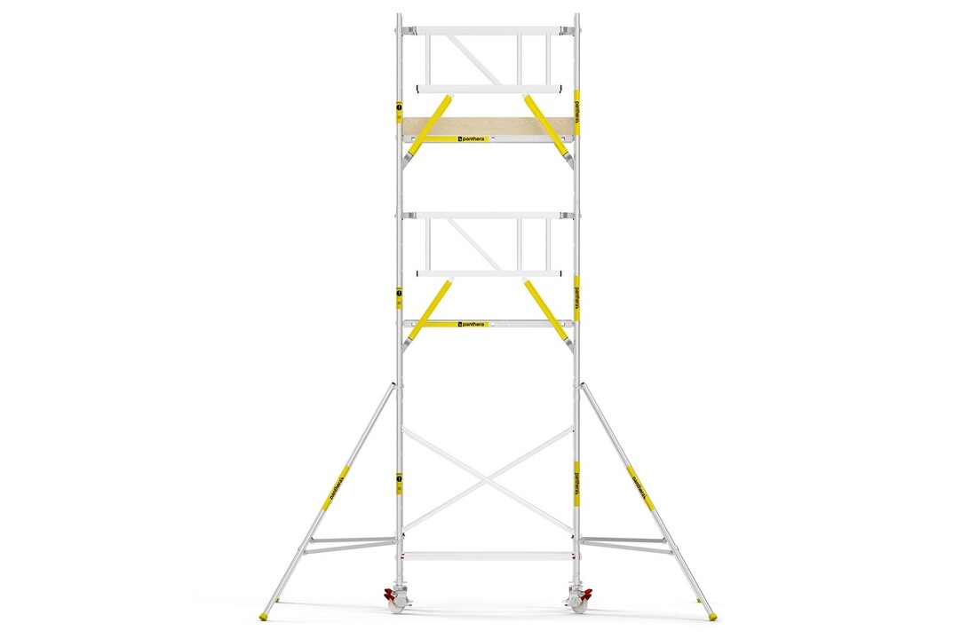 Panthera PRO 90x185 7,2m werkhoogte met dubbele voorloopleuning carbon vloer