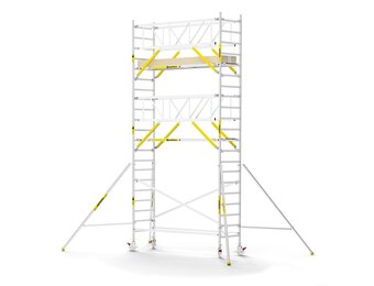 Panthera PRO 90x305 7,2m werkhoogte met dubbele voorloopleuning carbon vloer