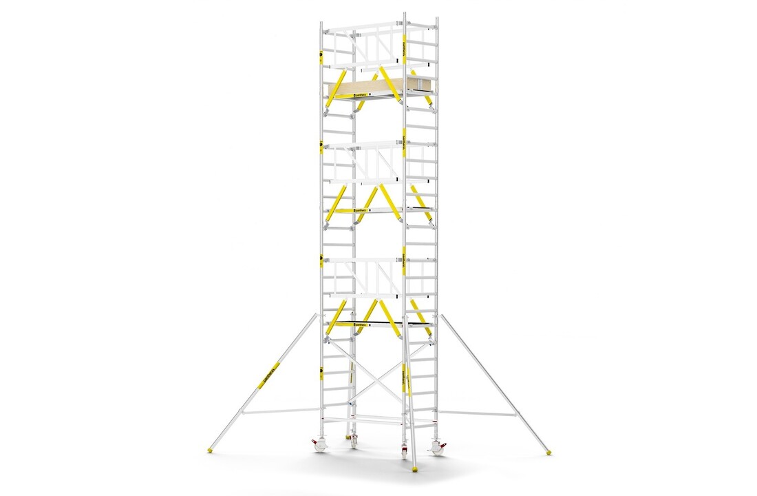 Panthera PRO 90x185 8,2m werkhoogte met dubbele voorloopleuning carbon vloer