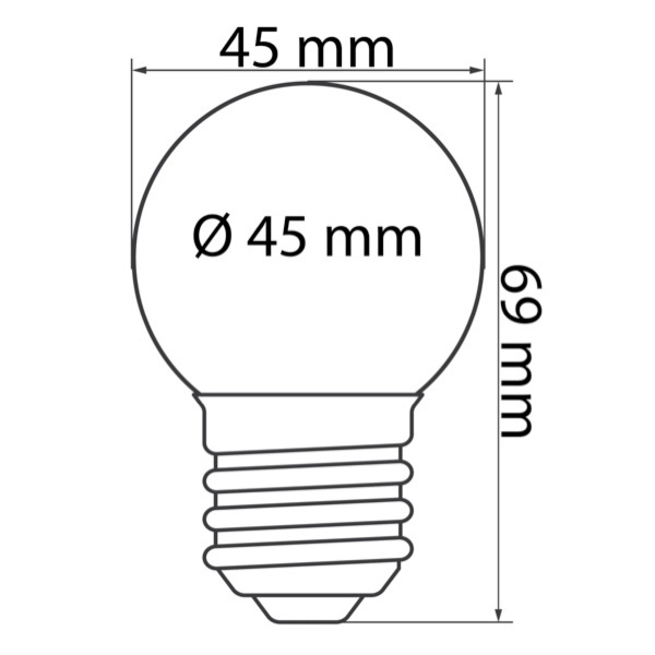 1 watt, geel, standaard kap Ø45