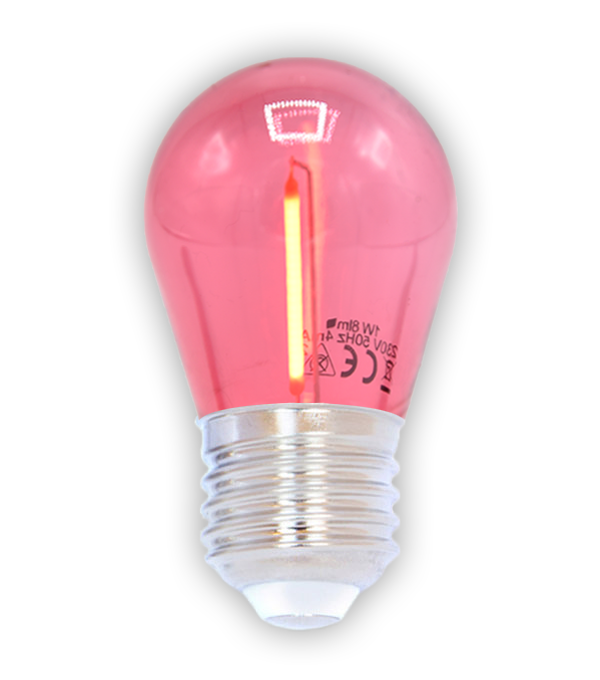 1 watt, filament, rood