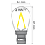 Priklamp - 2W filament, dimbaar (geen E27 fitting)