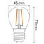 2,5W & 4,5W filament lamp, 2700K, helder glas Ø45 - dimbaar