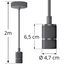 Industriële glanzende zwarte snoerpendel incl. 10W dubbeldekker lamp, amber glas, 2000K, Ø160 mm