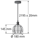 Hanglamp Hugo incl. 3-staps dimbare lamp