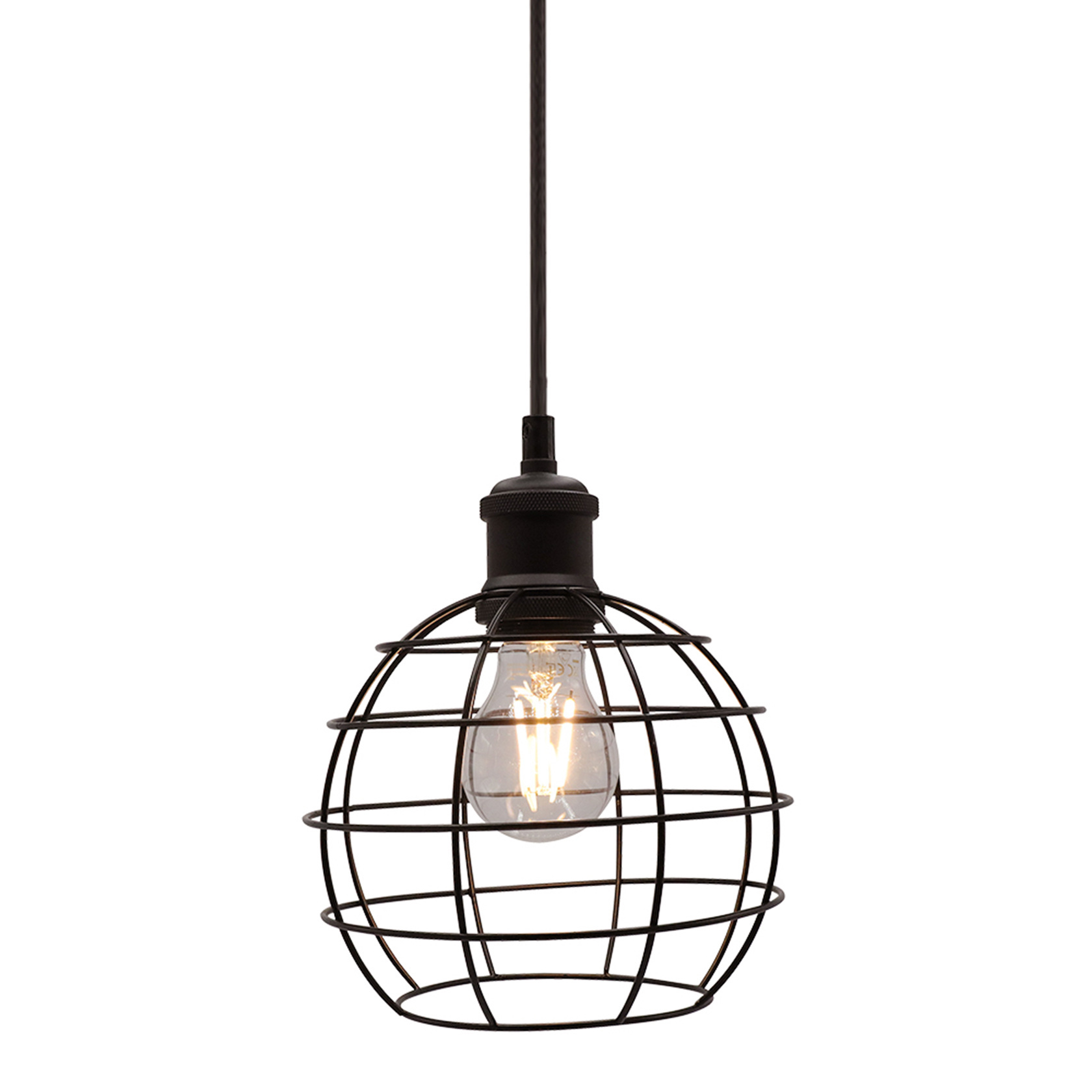 Hanglamp Hugo incl. lamp 4,5W tot 12W, helder glas, 2700K, Ø60 en Ø70
