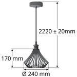 Hanglamp Kiki incl. lamp 4,5W tot 12W, helder glas, 2700K, Ø60 en Ø70