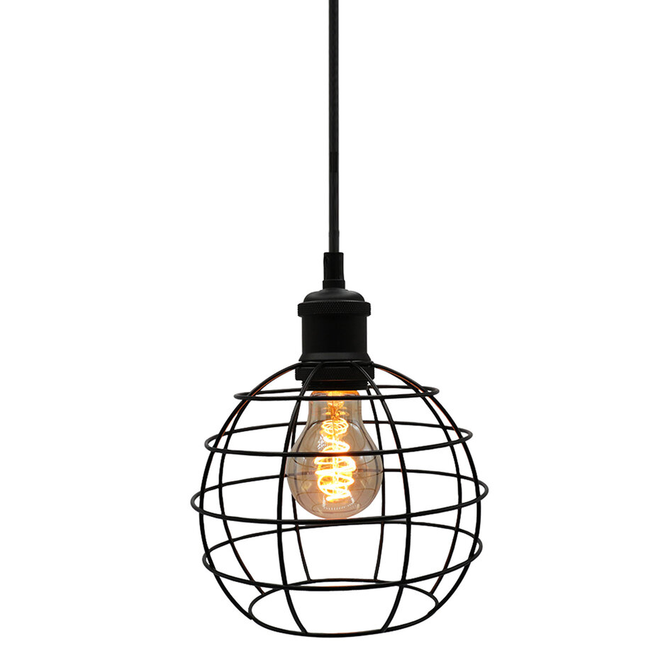 Hanglamp Hugo incl. 5W spiraal lamp, amber glas, 1800K, Ø60