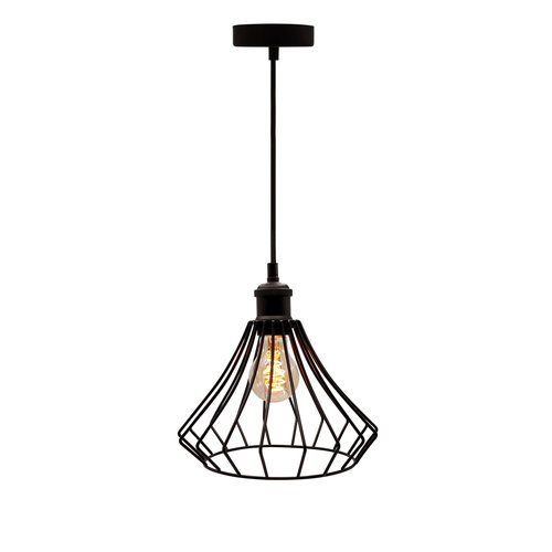 Hanglamp Kiki incl. 5W spiraal lamp, amber glas, 1800K, Ø60