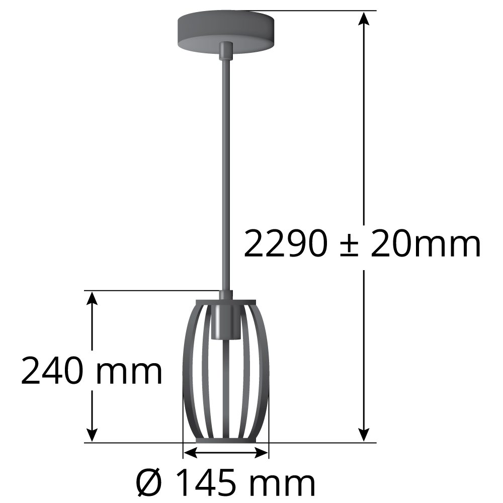 Hanglamp Maya incl. 5W spiraal lamp, amber glas, 1800K, Ø95