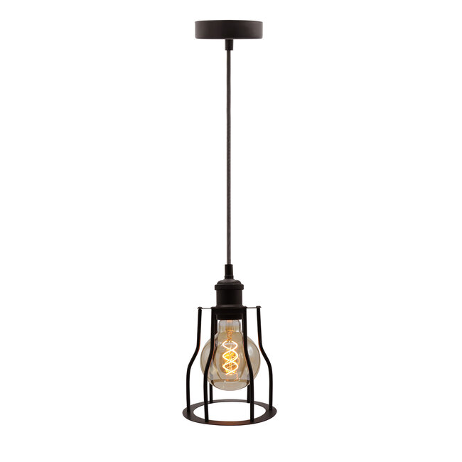 Hanglamp Diego incl. 5W spiraal lamp, amber glas, 1800K, Ø95