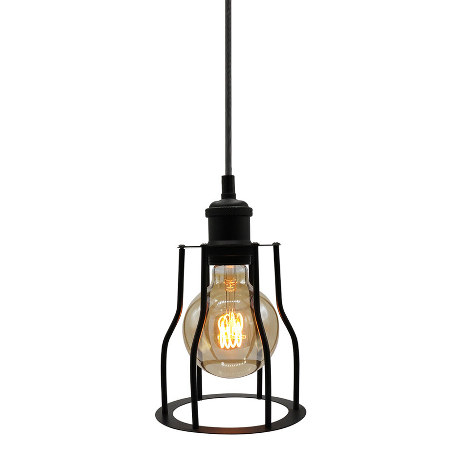 Hanglamp Diego incl. 5W spiraal lamp, amber glas, 1800K, Ø95