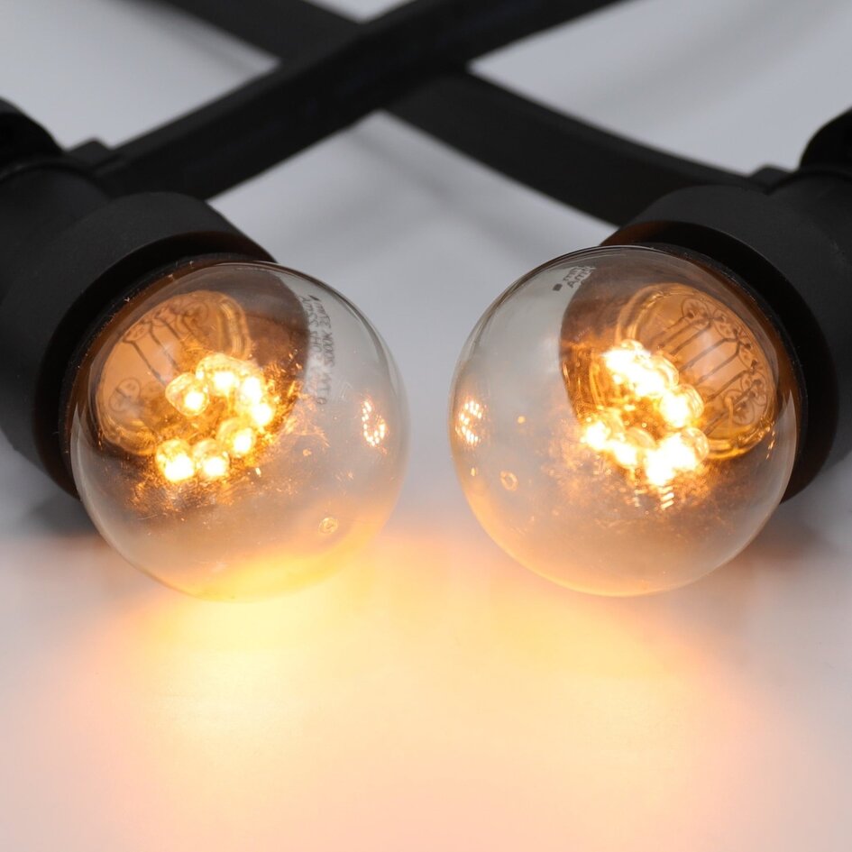 Prikkabel set met 0,7 watt lampen met LEDs  op korte stokjes