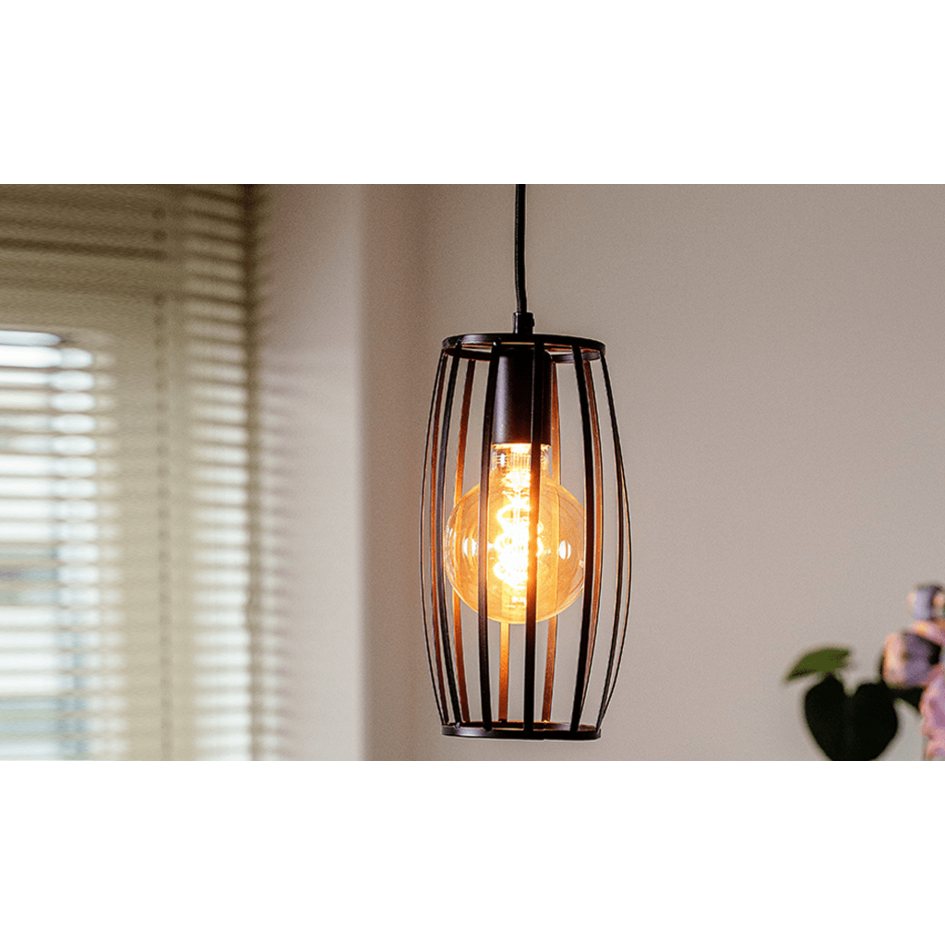 Hanglamp Maya incl. 5W spiraal lamp, amber glas, 1800K, Ø95