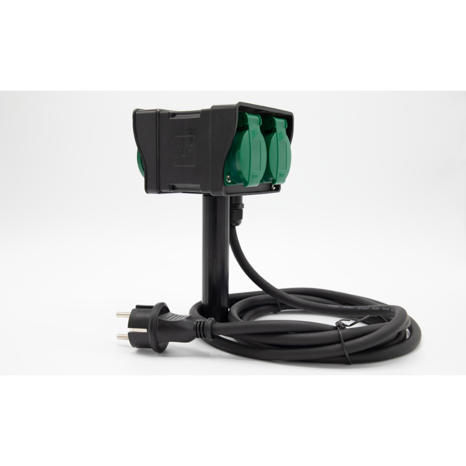 Tuincontactdoos met grondpin, 4-voudig